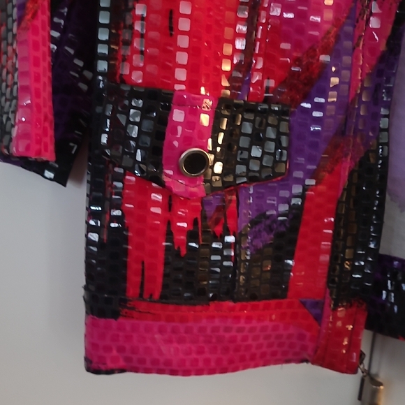 Sequin Blazer Jacket Size S - Pink  Purple and Black - Picture 6 of 13